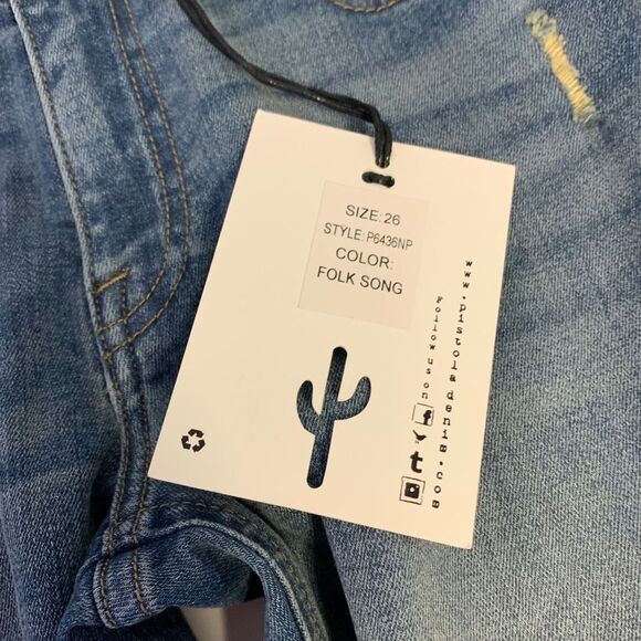 Pistola Tory Distressed Cropped Ankle Zip Skinny Jeans Size 26 New - Picture 9 of 16